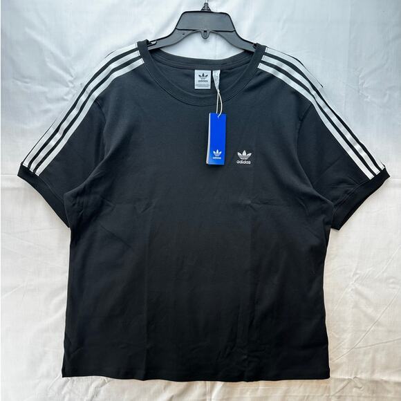 Adidas Womens 1X Plus Size Original Black Tee Shirt XL - Picture 1 of 6